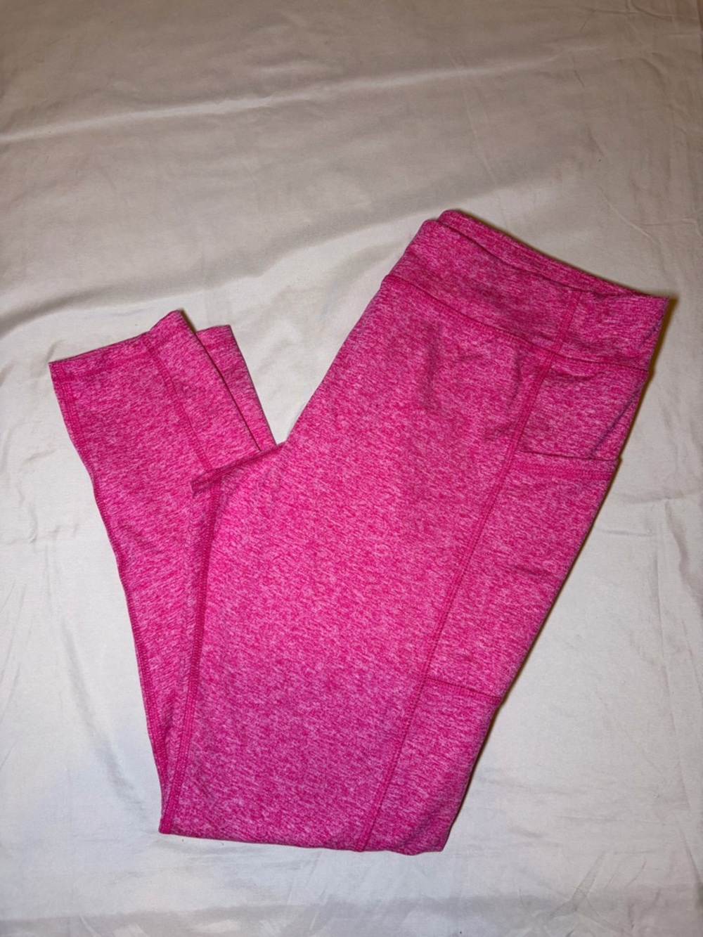 Athletic Works Pink Heathered Leggings with Pockets